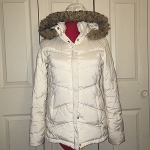 Hooded Puffy down zip coat